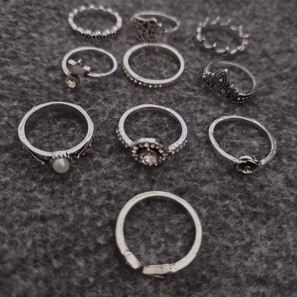 10 piece Vintage Gemstone Rings - Picture 1 of 11